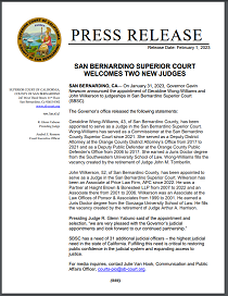 San Bernardino Superior Court Welcomes Two New Judges | Superior Court ...